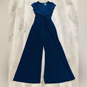 Vince Camuto women Twist Front Jumpsuit Size PS Navy Blue